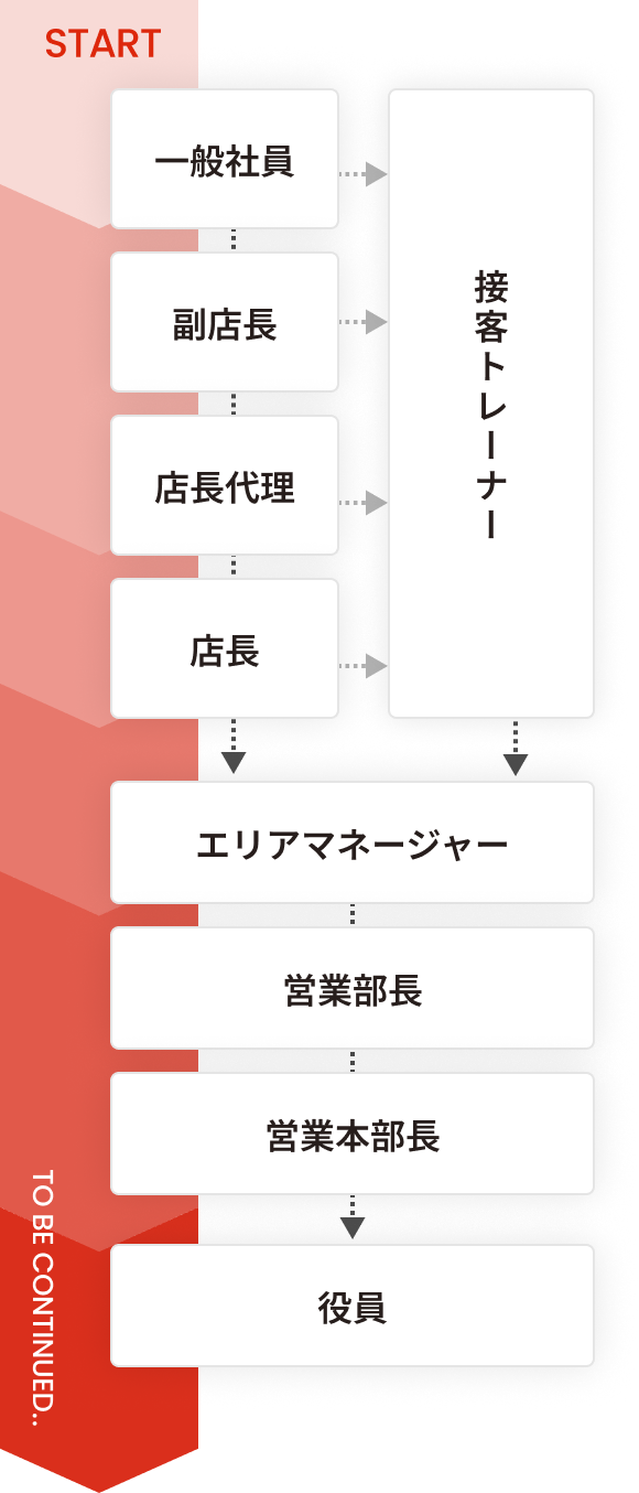 営業部門のキャリアステップイメージ図